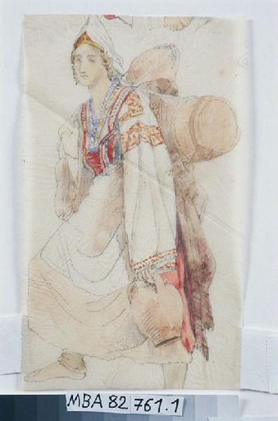 Jeune femme portant une cruche, Guillaume Bodinier, 19e siècle