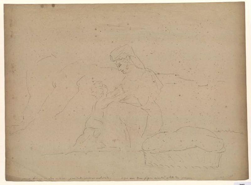 Femme et son enfant, Guillaume Bodinier, 19e siècle