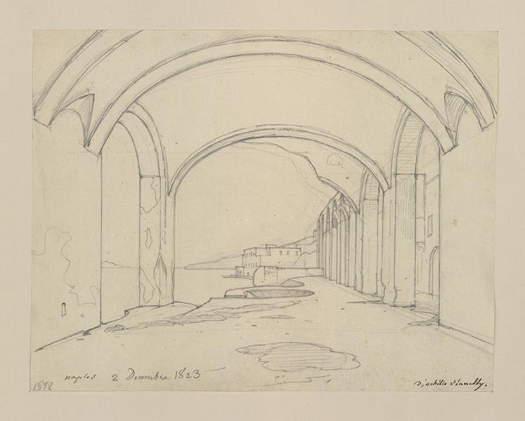 Arcades sur le bord du golfe de Naples (2 décembre 1823) (Catalogue des ventes 1873) ; Naples (1823) (Catalogue des ventes 1873), Achille Vianelli, 1832 /12