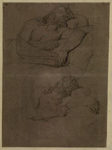 Etude pour le visage d'Agamemnon ; Etude pour la figure d'Agamennon ; Agamennon (titre de Jouin), Pierre Narcisse Guerin, 1817