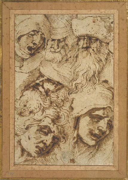 Etude de six têtes d'après Dürer_1