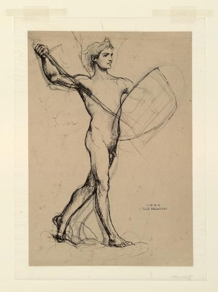 Etude pour Saint Michel archange, Jules Elie Delaunay, 2e moitié 19e siècle