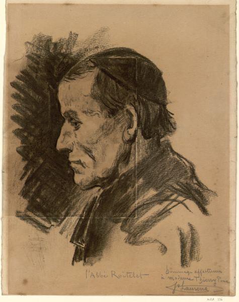 Tête d'étude pour une illustration (abbé Boitelet), Jean-Paul Laurens, 19e siècle