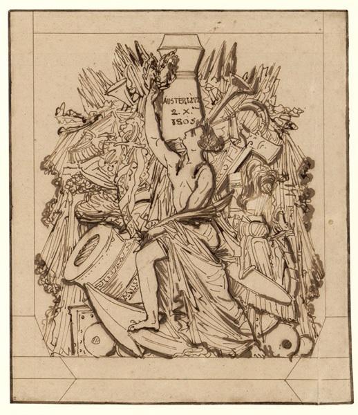 Projet pour l'Arc de Triomphe de Marseille : Trophées d'armes, Etienne Jules Ramey, 19e siècle