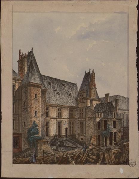 Les Petits Pères rue Valdemaine au moment de la démolition_0