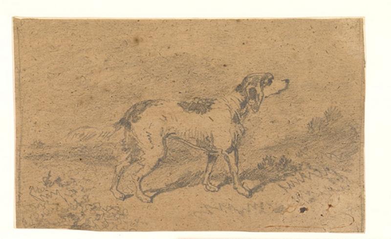 Chien de chasse aux aguêts, Alexis Auguste Dumoulin-Darcy, 1852-1864