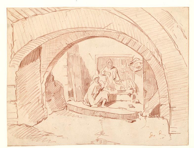 Echoppe avec personnages orientaux, Alexis Auguste Dumoulin-Darcy, 1852-1864