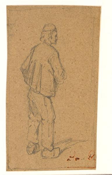 Homme en blouse et sabots, Alexis Auguste Dumoulin-Darcy, 1852-1864