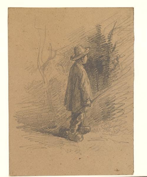 Jeune enfant en sabots et chapeau, Alexis Auguste Dumoulin-Darcy, 1852-1864