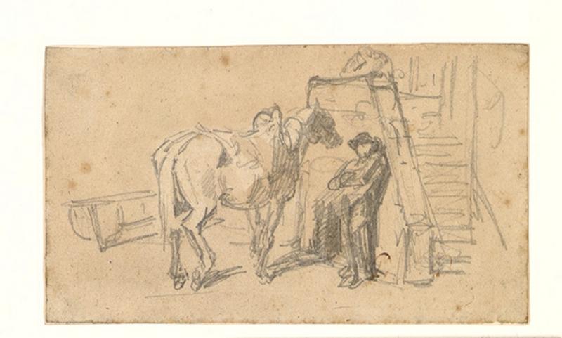 Homme avec son cheval, Alexis Auguste Dumoulin-Darcy, 1852-1864