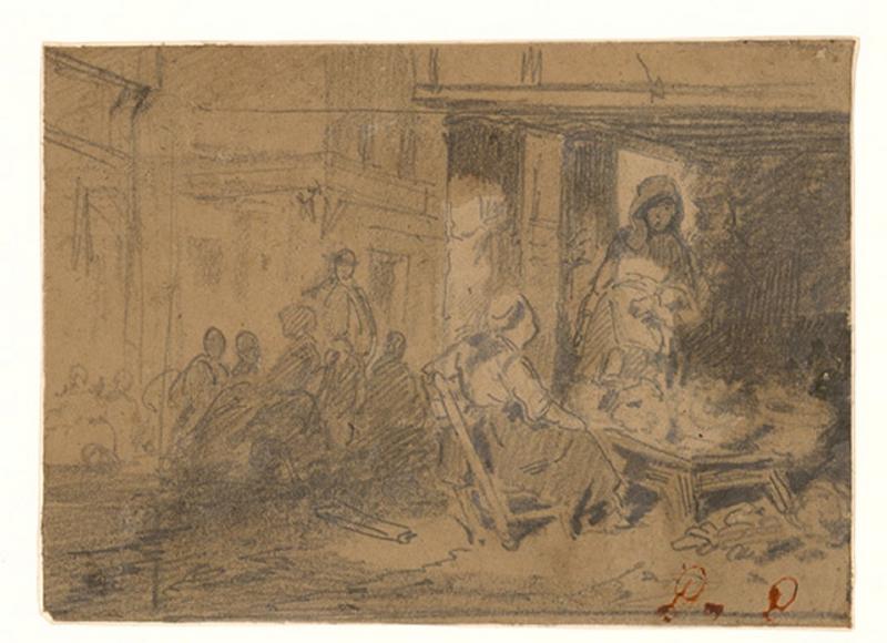 Groupe de femmes discutant, Alexis Auguste Dumoulin-Darcy, 19e siècle
