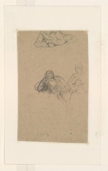 Etude de personnage accoudé, Alexis Auguste Dumoulin-Darcy, 19e siècle