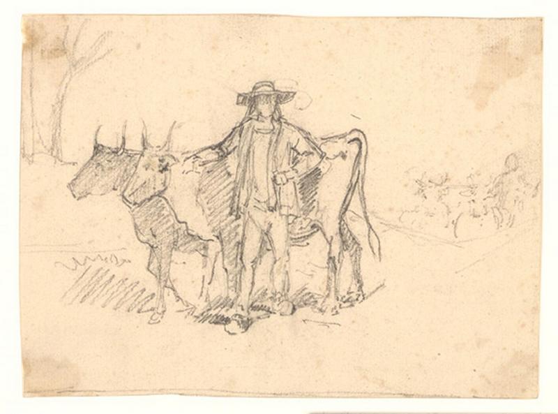 Paysan breton et ses boeufs, Alexis Auguste Dumoulin-Darcy, 1852-1864