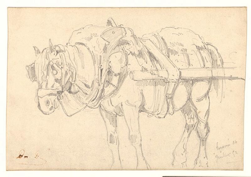 Le cheval et la charrette, Alexis Auguste Dumoulin-Darcy, 1852
