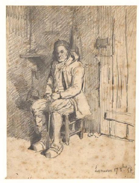 Marché au poisson à Lesneven (1856) ; Breton de Lesneven assis sur une chaise (autre titre)_0