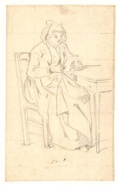 Femme assise lisant, Alexis Auguste Dumoulin-Darcy, 1852-1864
