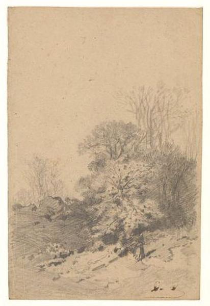Paysage avec femme, Alexis Auguste Dumoulin-Darcy, 1852-1864