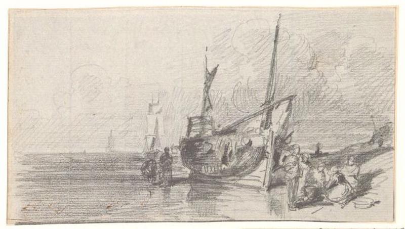 Retour des bateaux de pêche, Alexis Auguste Dumoulin-Darcy, 1852-1864