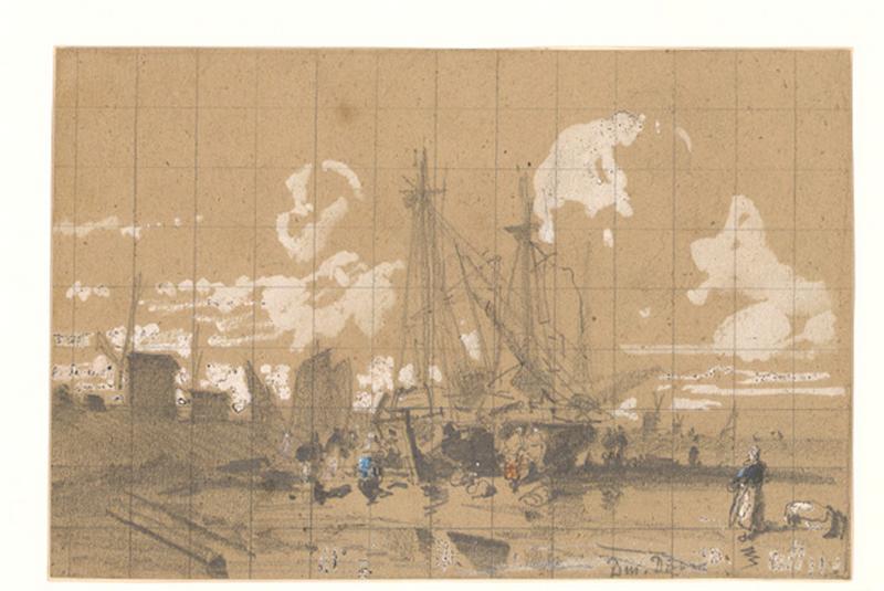 Les bateaux dans l'ancre, Alexis Auguste Dumoulin-Darcy, 1852-1864