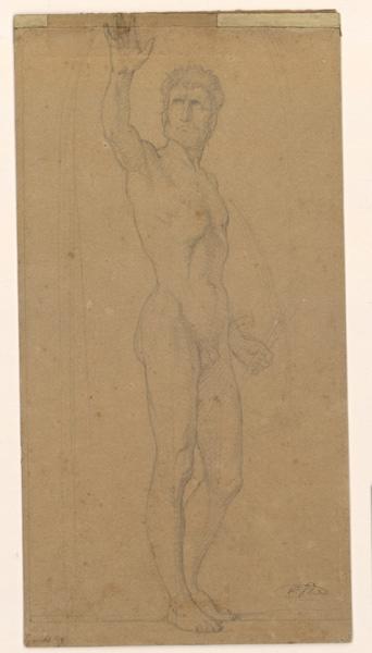 Etude pour Joshué arrêtant le soleil ; Figure d'homme debout (titre cat. vente Bodinier 1873)_0