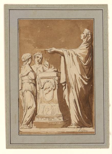 Vestale entretenant le feu sacré, Augustin Pajou, 18e siècle