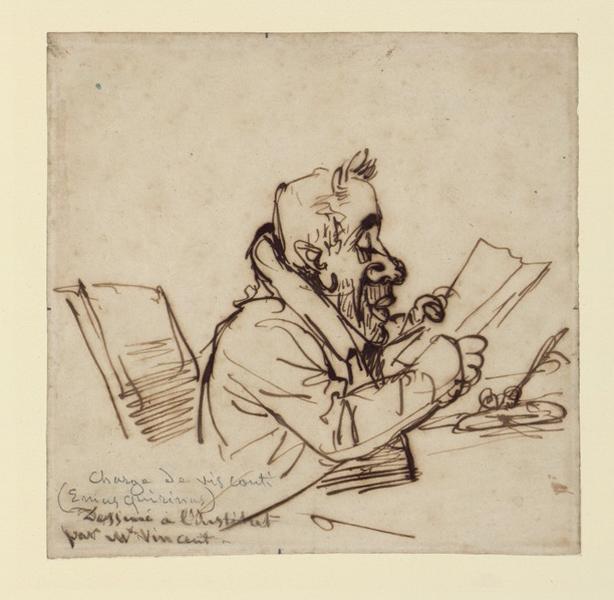 Portrait-charge de Ennio Quirino Visconti à l'Institut ; Enuis Quininus Visconti ; Portrait charge de Visconti (titre cat. exp. 1974-75)_0