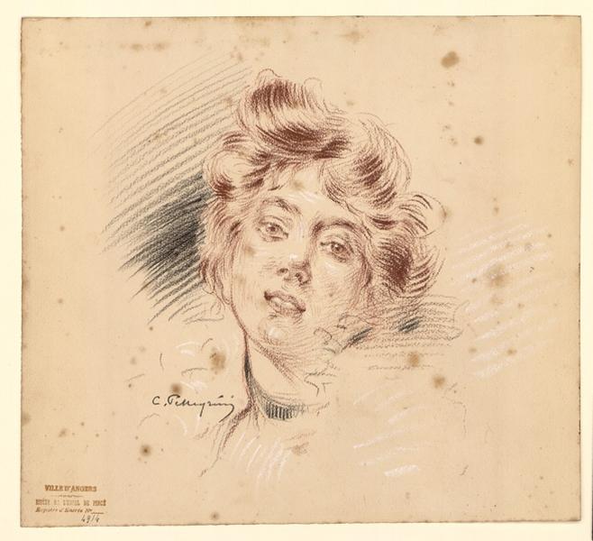 Tête de femme, Louis Antonin Victor Pellegrin, 2e moitié 19e siècle