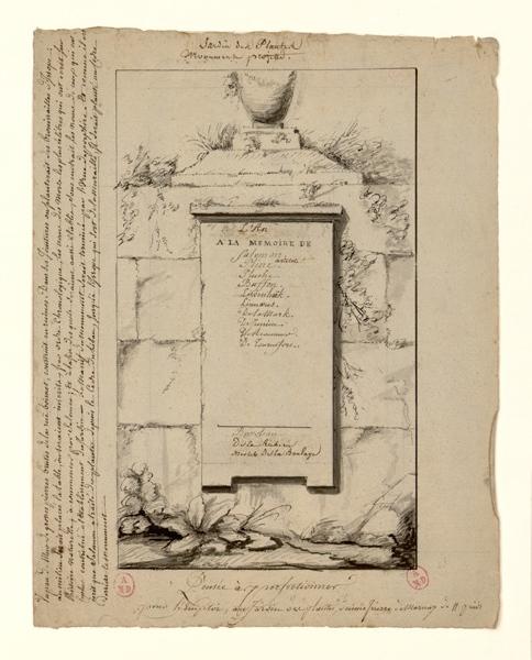 Jardin des Plantes - Monument projeté : A la mémoire de (...), Jean-François Bodin, 4e quart 18e siècle, 1ère moitié 19e siècle