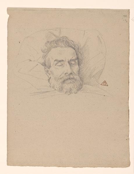 Modèle sur son lit de mort, Eugène Brunclair, 19e siècle