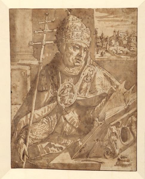 Saint Grégoire le Grand ; Un Pape coiffé de la tiare et revêtu des ornements pontificaux (ancien titre)_0
