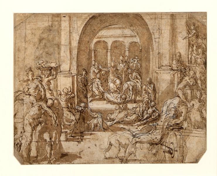 La guérison des malades (au verso études de personnages portés) ; Le Massacre des Innocents (ancien titre)_0