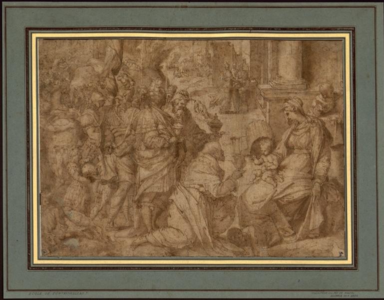 L'Adoration des Mages, Battista Franco, 16e siècle