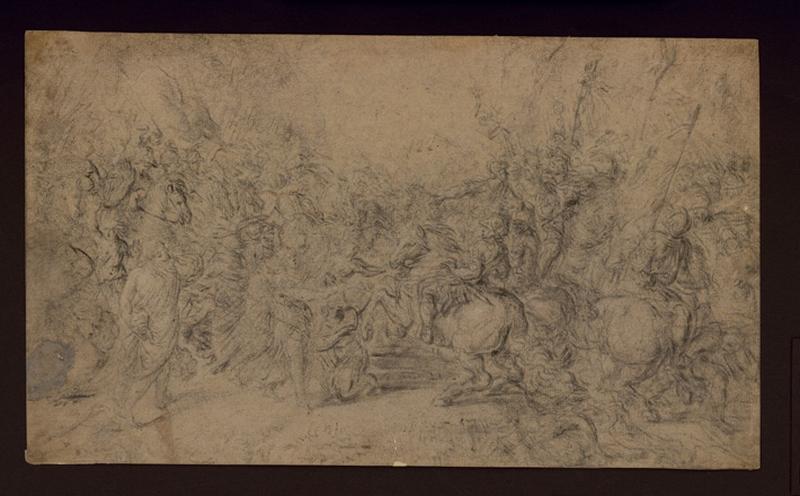 Combat de cavalerie, Pier Francesco Mola, 17e siècle