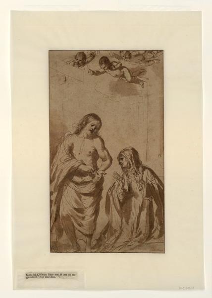L'apparition du Christ à sainte Thérèse ; Le Christ montre à sa mère sa main de martyr (autre titre), Gian Francesco Barbieri, 17e siècle