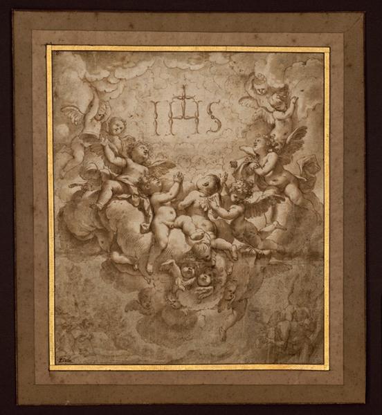 Monogramme du Christ, Domenico Piola, 2e moitié 17e siècle