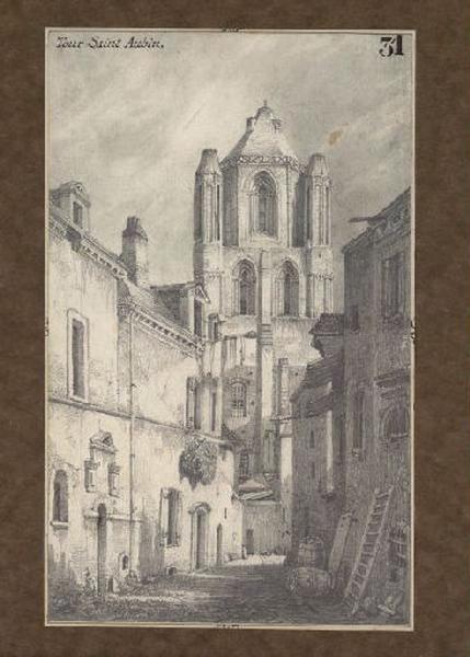 Tour Saint-Aubin à Angers (Maine-et-Loire), Félix Benoist, 1843