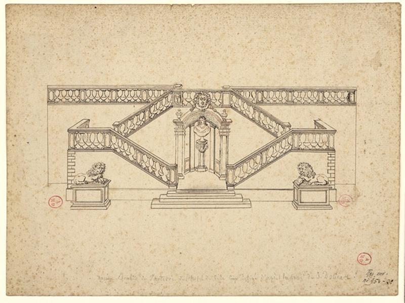 Ancien escalier du parterre de l'hôtel de ville d'Angers, Jean Dolivar, 19e siècle