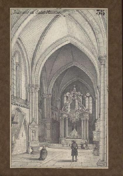 Intérieur de Saint-Maurice, Félix Benoist, 1843