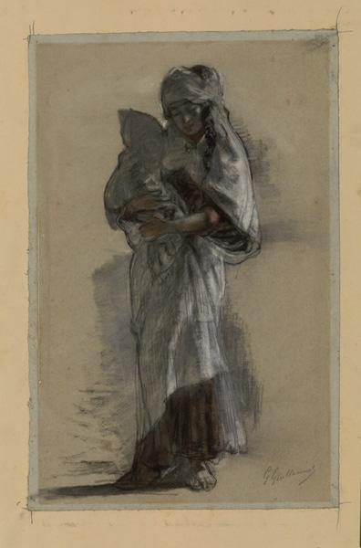 Etude de femme arabe, Gustave Achille Guillaumet, 4e quart 19e siècle