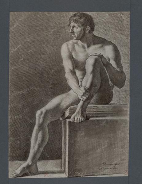 Académie d'homme assis, Jean-Baptiste Thonnesse, 4e quart 18e siècle