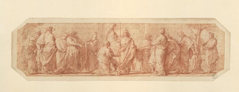 La remise des clés à saint Pierre ; Jésus-Christ remet à saint Pierre les clefs du paradis_0