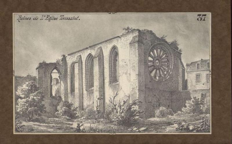 Ruines de l'église Toussaint, Félix Benoist, 1843