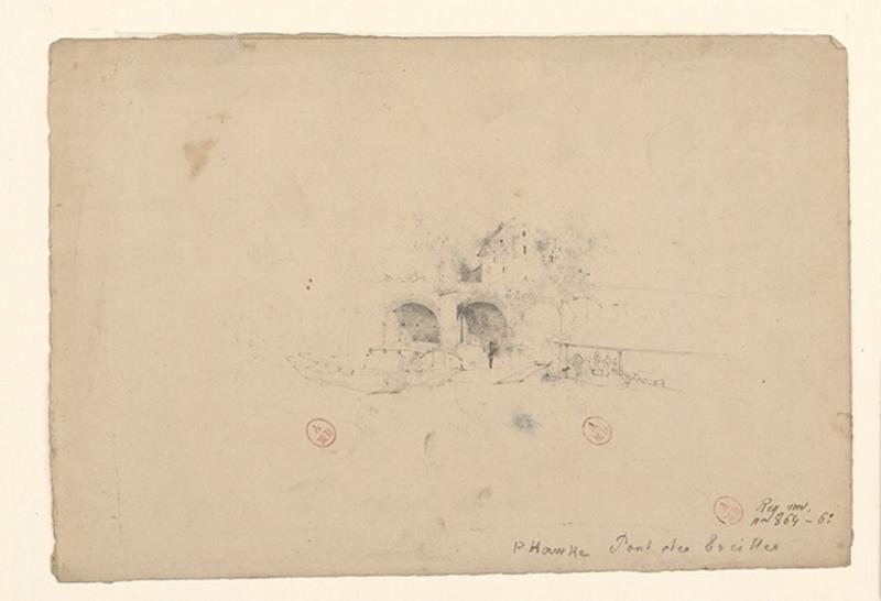 P. Hawke - Pont des Treilles (Au recto) ; Montreuil-Bellay (Au verso)_0