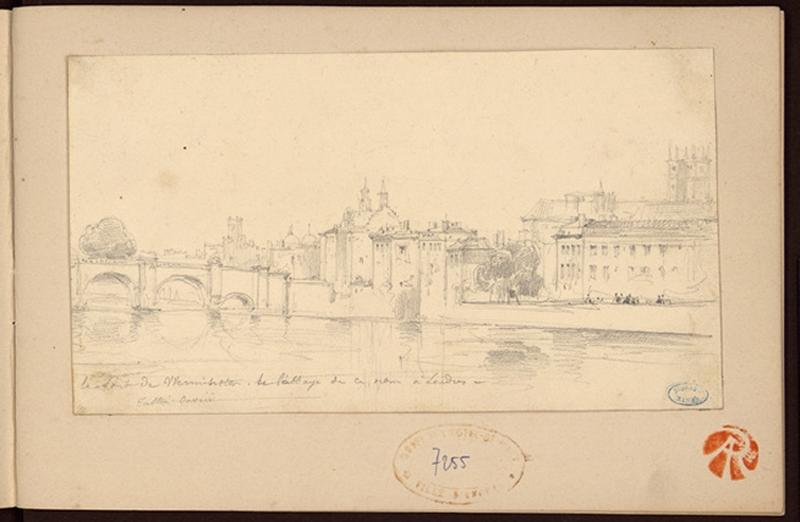 Le pont de Wesminster de l'abbaye de ce nom à Londres (Londres), Pierre Justin Ouvrie, 19e siècle