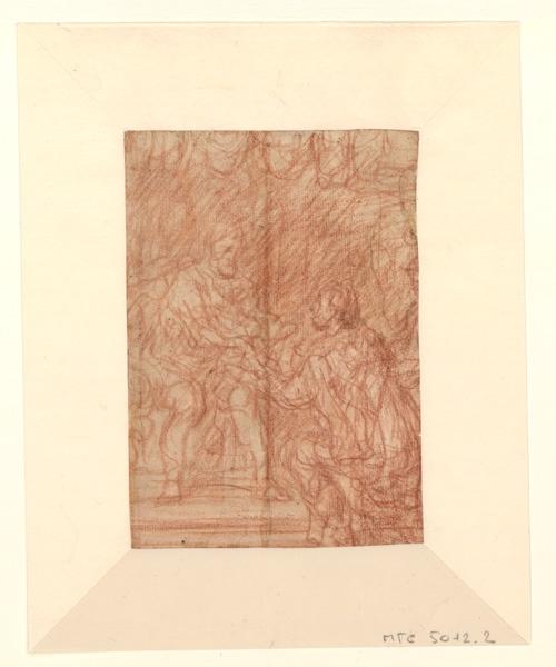 Charles V présentant un document à Hendrik van Halmale ; Personnage agenouillé devant un personnage assis (autre titre) ; Scène d'hommage à un prince  (autre titre) ; Charles Quint reçoit un hommage agenouillé (titre emprunté au cahier d'inventaire), Cornelis de Vos, 1644