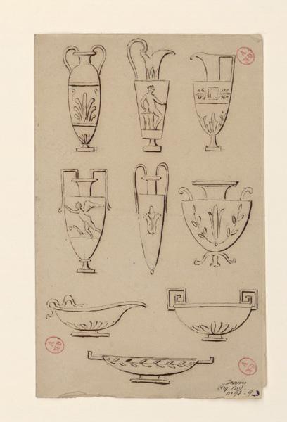 Esquisse pour vases, Jean-Baptiste Thonnesse, 4e quart 18e siècle, 1ère moitié 19e siècle