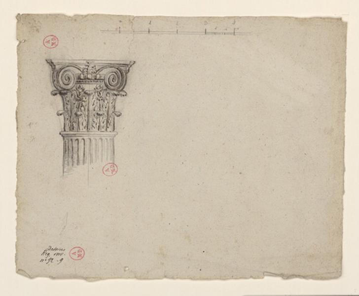 Projet de chapiteau corintien, Jean-Baptiste Thonnesse, 4e quart 18e siècle, 1ère moitié 19e siècle