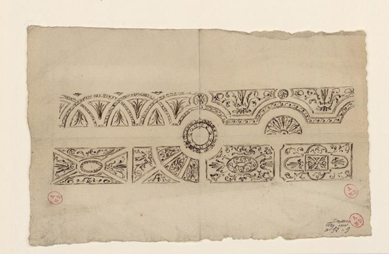 Etudes de motifs décoratifs, Jean-Baptiste Thonnesse, 4e quart 18e siècle, 1ère moitié 19e siècle