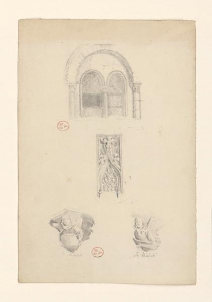 Eglise de la Trinité, détails de motifs sculptés, Peter Hawke, 19e siècle
