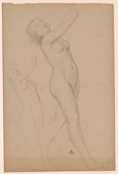 Académie de femme debout, Eugène Brunclair, 19e siècle